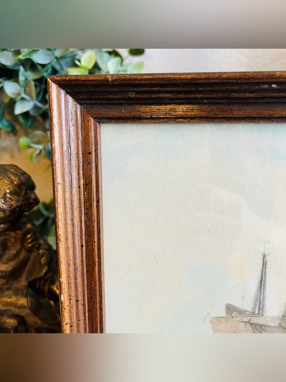 Antique French Le Delassement du Pecheur colored etching - Picture 5 of 11